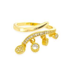NEW 18K gold plated CZ diamonds ring